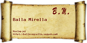 Balla Mirella névjegykártya